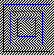 Squares distorted by background pattern